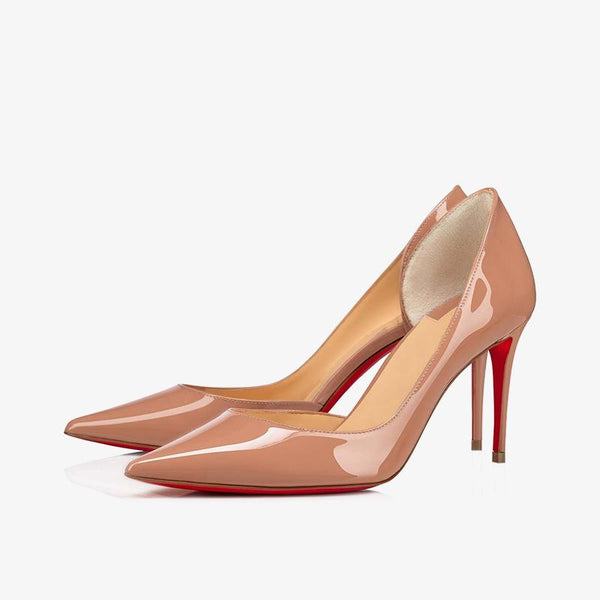 Unique Beige Patent Leather Pumps 80mm - ARNO CONTI
